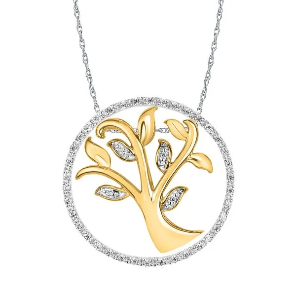 10k White & Yellow Gold Pendant Image 4 Scirto's Jewelry Lockport, NY