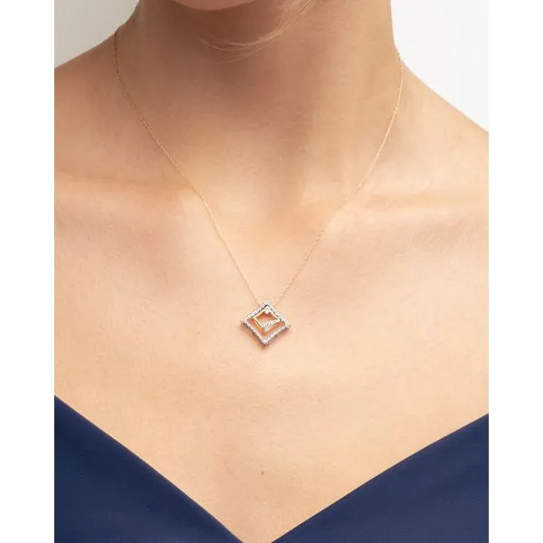 10k White & Yellow Gold Pendant Image 2 Trenton Jewelers Ltd. Trenton, MI