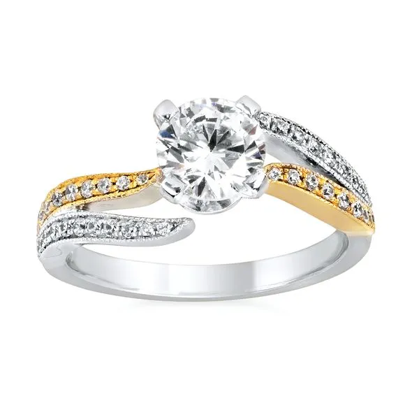 14k Yellow & White Gold Bridal Set Image 2 Pfaff Jewelers Grandville, MI