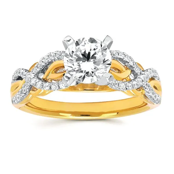 14k Yellow & White Gold Bridal Set Image 2 Pfaff Jewelers Grandville, MI