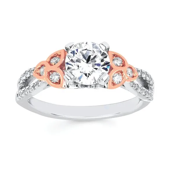 14k White & Rose Gold Bridal Set Image 2 Pfaff Jewelers Grandville, MI