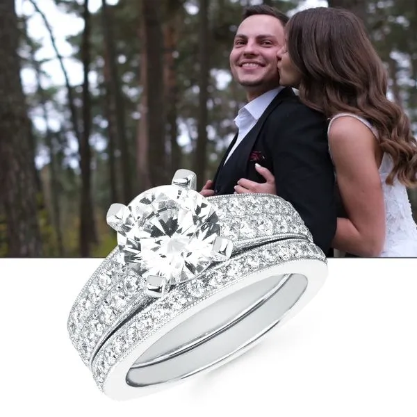 14k White Gold Bridal Set Image 5 Pfaff Jewelers Grandville, MI