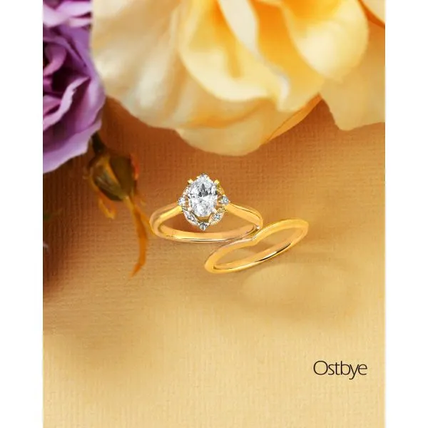 14k Yellow & White Gold Bridal Set Image 5 J. Meredith Jewelers Delafield, WI