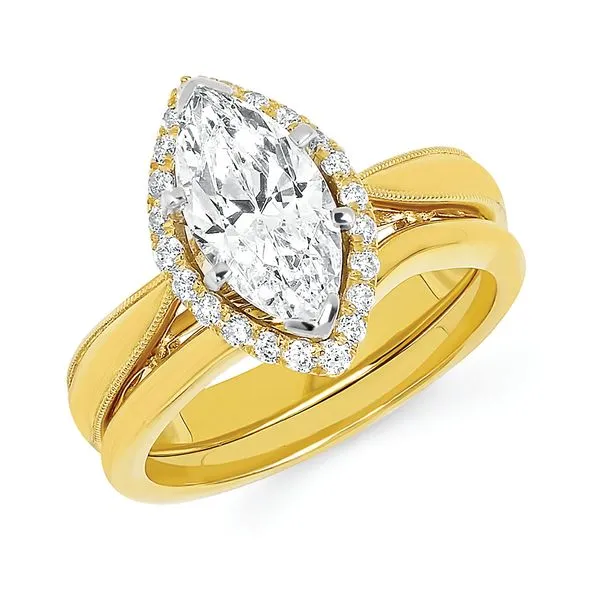 14k Yellow Gold Bridal Set Long Jewelers Chesapeake, VA