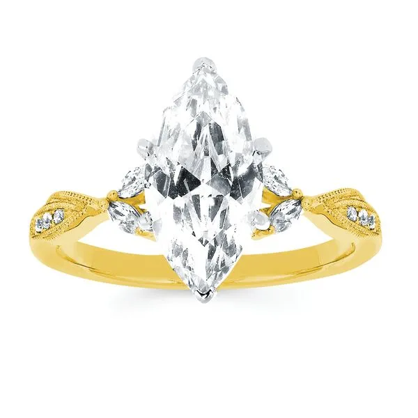 14k Yellow & White Gold Bridal Set Image 2 Jim's Jewelers Tyler, TX