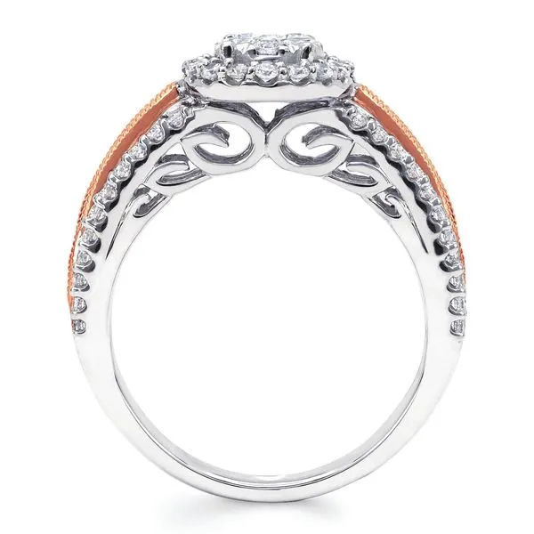 14k White & Rose Gold Bridal Set Image 4 Pfaff Jewelers Grandville, MI