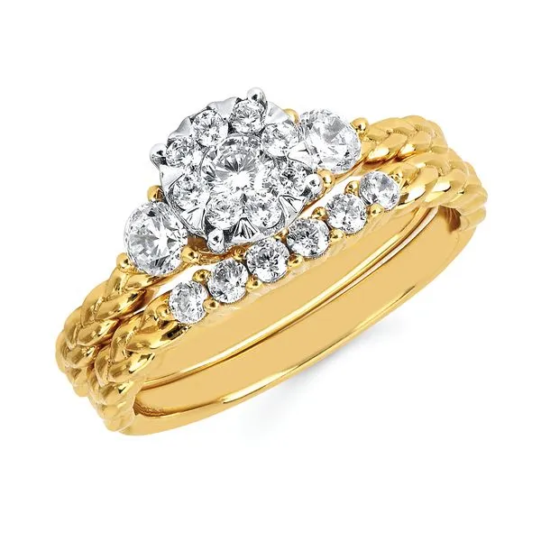 14k Yellow & White Gold Bridal Set Pfaff Jewelers Grandville, MI