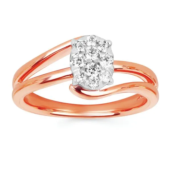 14k Rose & White Gold Bridal Set Image 2 Pfaff Jewelers Grandville, MI