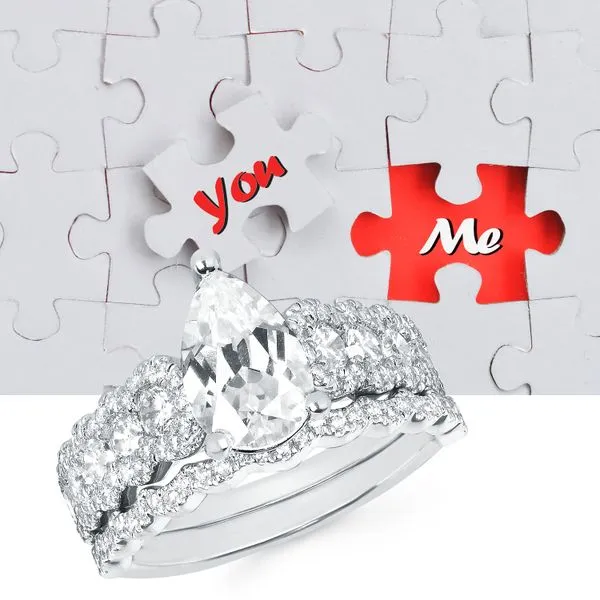 14k White Gold Bridal Set Image 5 Pfaff Jewelers Grandville, MI