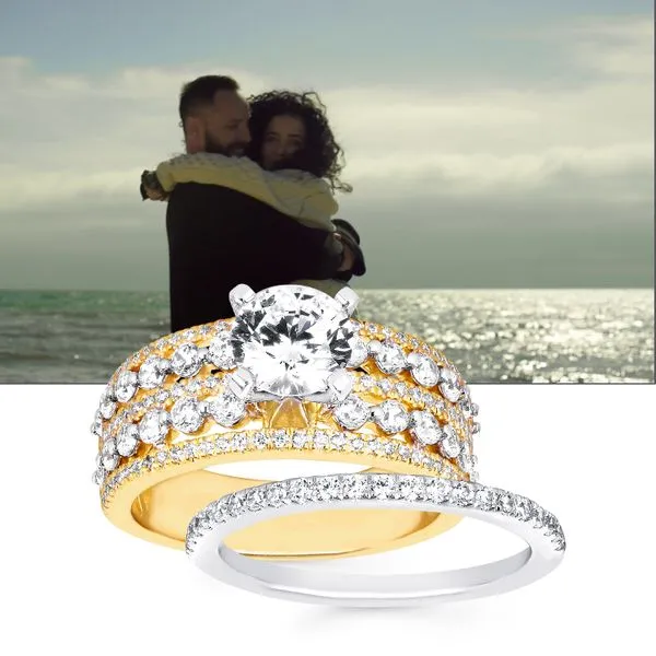 14k Yellow & White Gold Bridal Set Image 5 Jimmy Smith Jewelers Decatur, AL