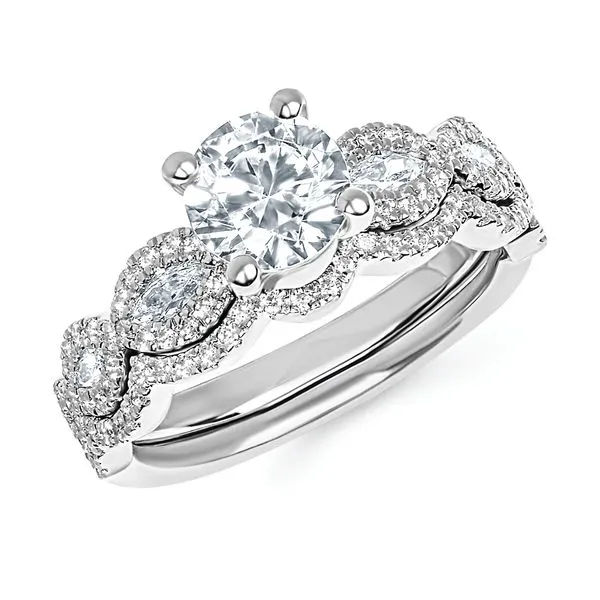 14k White Gold Bridal Set Long Jewelers Chesapeake, VA