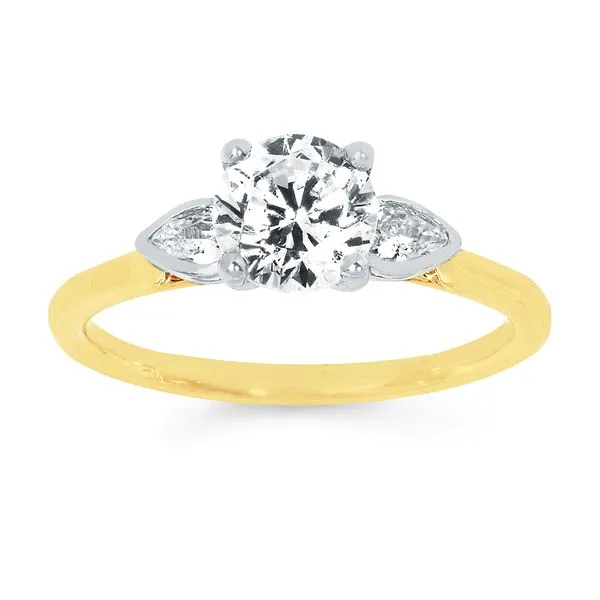 14k Yellow & White Gold Bridal Set Image 2 Beckman Jewelers Inc Ottawa, OH