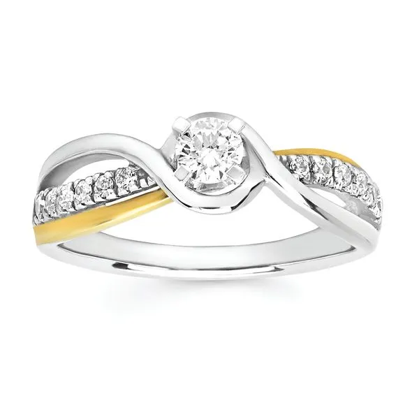 14k White & Yellow Gold Bridal Set Image 2 Richard's Jewelry Berne, IN