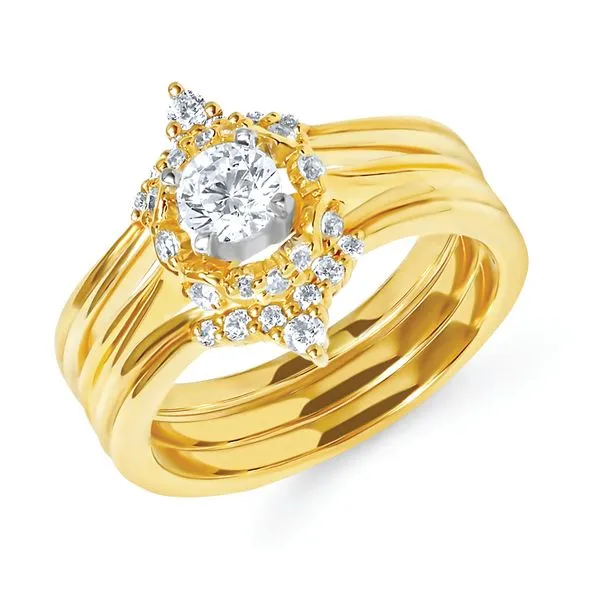 14k Yellow Gold Bridal Set Long Jewelers Chesapeake, VA