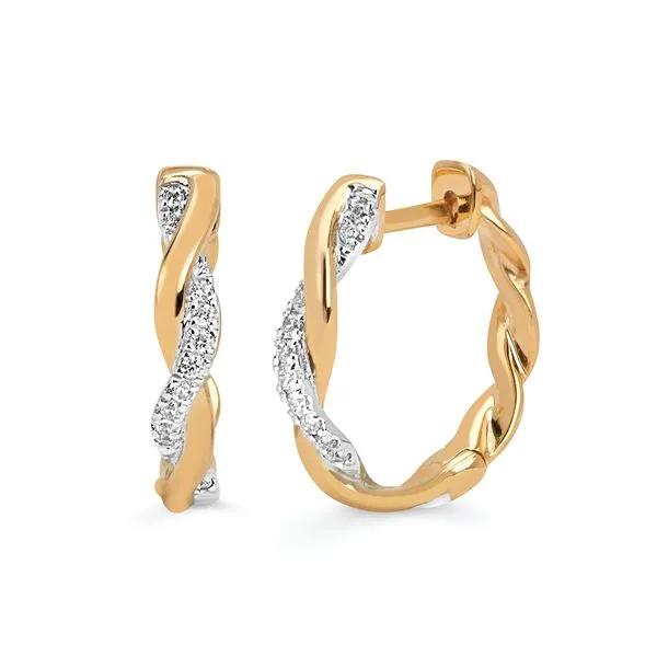 14k Yellow & White Gold Hoop Earrings Pfaff Jewelers Grandville, MI