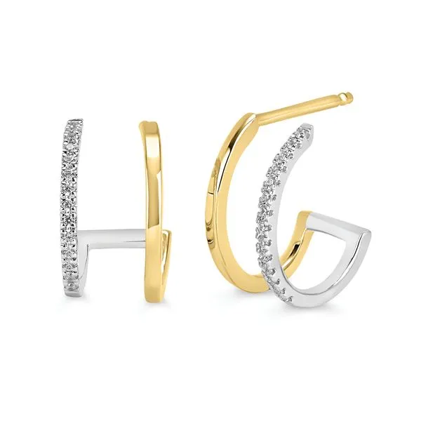 10k Yellow & White Gold Hoop Earrings Jimmy Smith Jewelers Decatur, AL