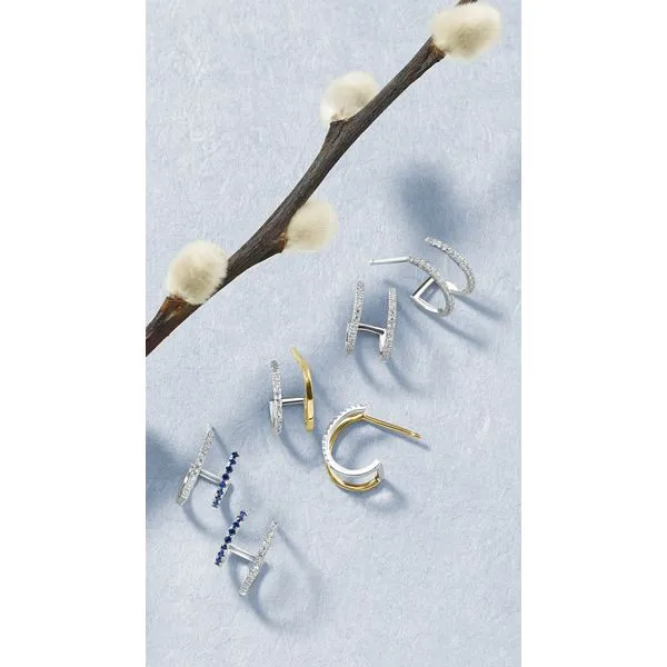 10k White Gold Hoop Earrings Image 2 Pfaff Jewelers Grandville, MI