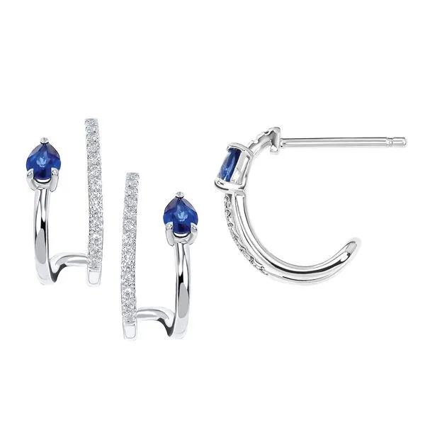 10k White Gold Hoop Earrings Long Jewelers Chesapeake, VA