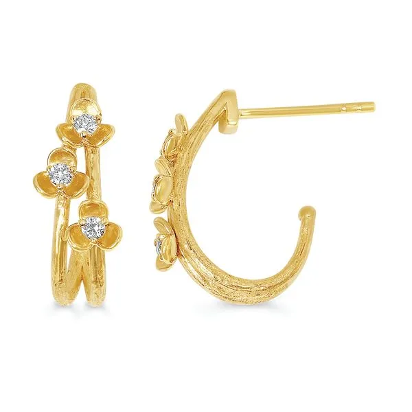 14k Yellow Gold Hoop Earrings Image 2 Trenton Jewelers Ltd. Trenton, MI