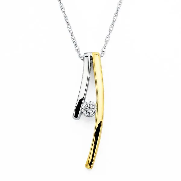 14k White & Yellow Gold Diamond Pendant Richard's Jewelry Berne, IN