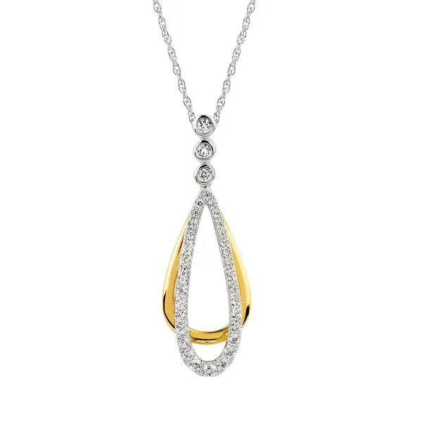 14k White & Yellow Gold Diamond Pendant Pfaff Jewelers Grandville, MI