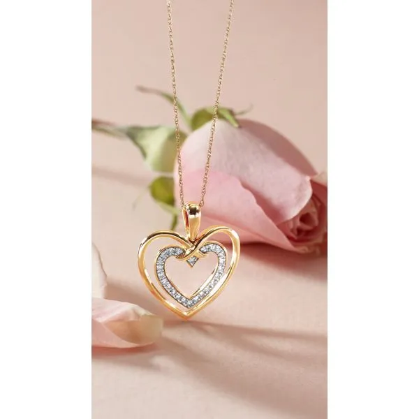 14k Yellow Gold Diamond Pendant Image 2 Whalen Jewelers Inverness, FL