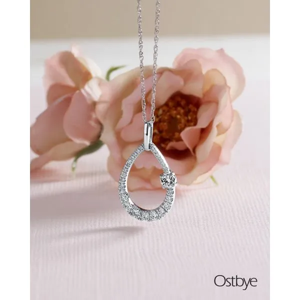 14k White Gold Diamond Pendant Image 2 Becky Beck's Jewelry DeKalb, IL