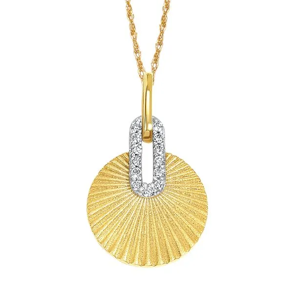 14k Yellow Gold Diamond Pendant Long Jewelers Chesapeake, VA