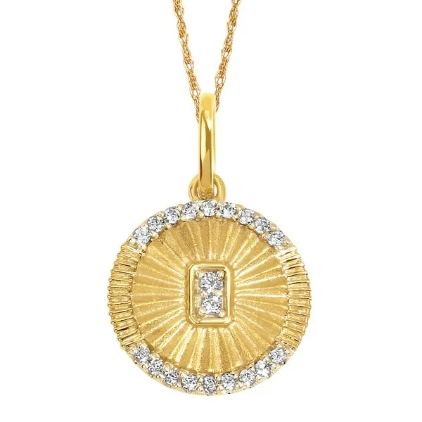 14k Yellow Gold Diamond Pendant Long Jewelers Chesapeake, VA