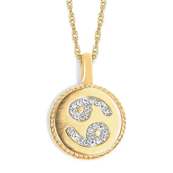 14k Yellow Gold Diamond Pendant Long Jewelers Chesapeake, VA