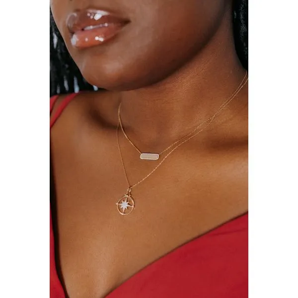 14k Yellow Gold Diamond Pendant Image 2 J. Meredith Jewelers Delafield, WI