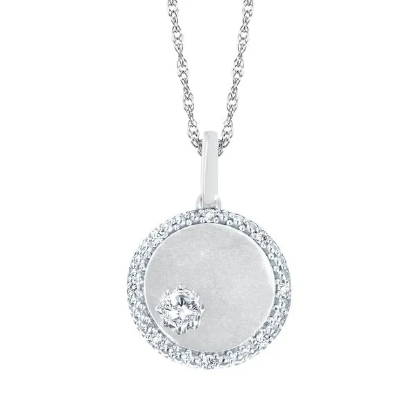 14k White Gold Gemstone Pendant Long Jewelers Chesapeake, VA