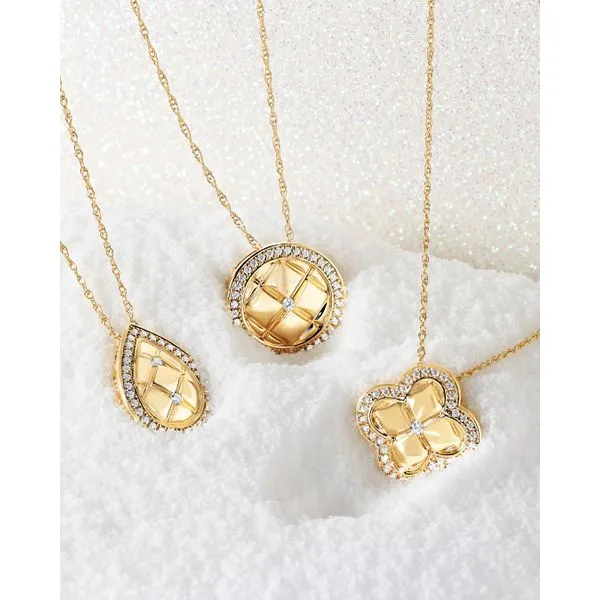 14k Yellow Gold Diamond Pendant Image 3 Nesemann's Diamond Center Plymouth, WI