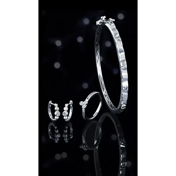 Sterling Silver Diamond Earrings Image 3 Whalen Jewelers Inverness, FL