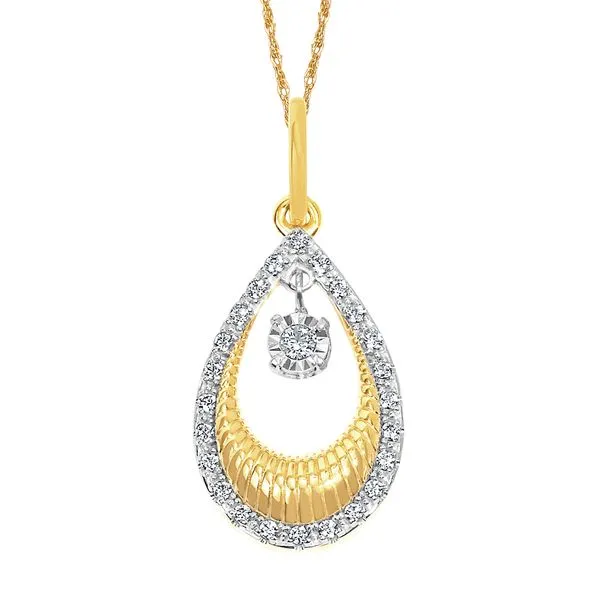 14k Yellow Gold Diamond Pendant Long Jewelers Chesapeake, VA