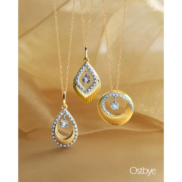 14k Yellow Gold Diamond Pendant Image 2 Morin Jewelers Southbridge, MA