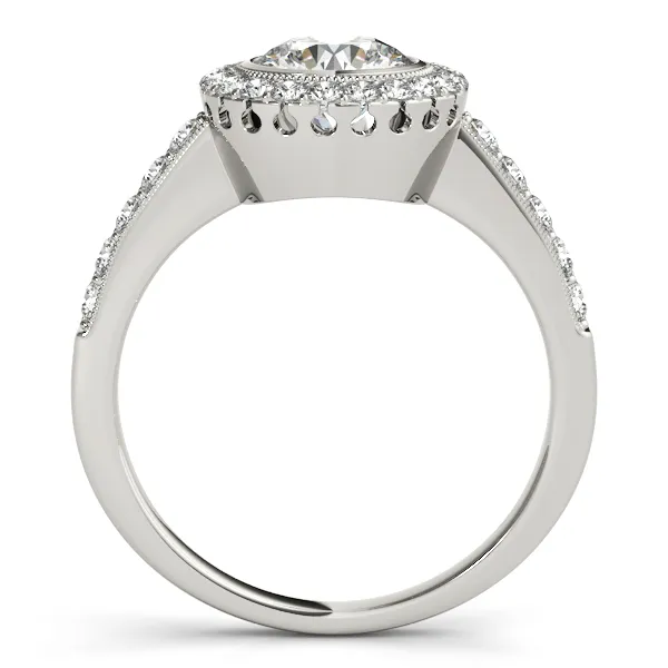 Platinum Round Halo Engagement Ring Image 2 Georgetown Jewelers Wood Dale, IL