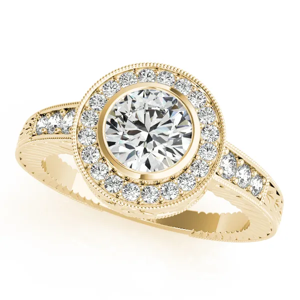 18K Yellow Gold Round Halo Engagement Ring Vandenbergs Fine Jewellery Winnipeg, MB