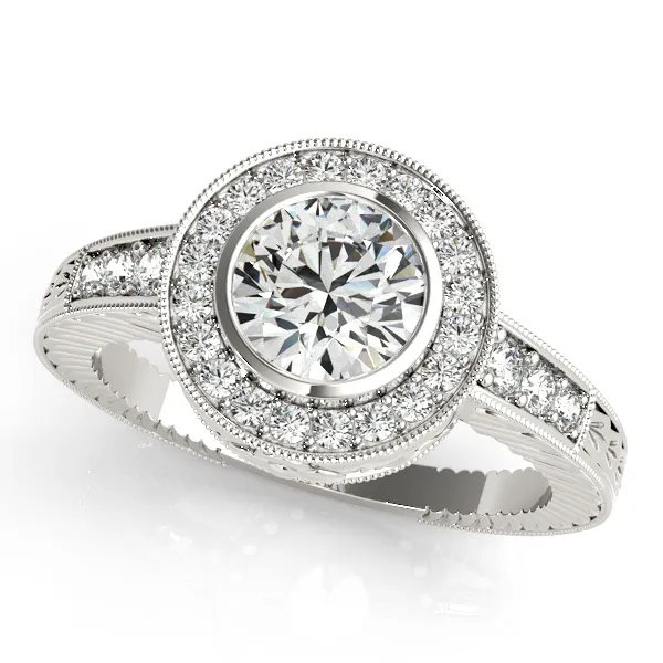 Platinum Round Halo Engagement Ring Root Jewelers Medford, OR