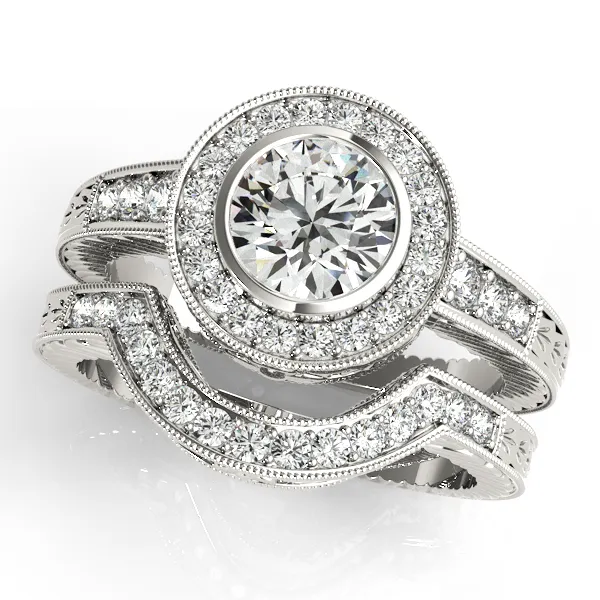 Platinum Round Halo Engagement Ring Image 3 Georgetown Jewelers Wood Dale, IL