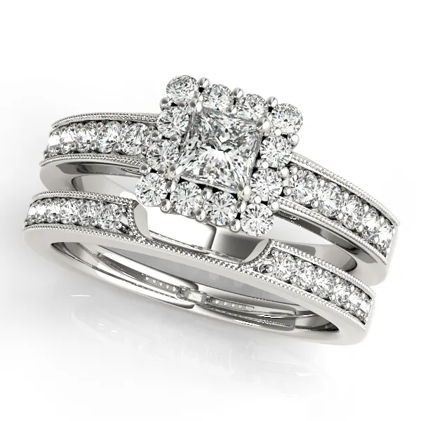 14K White Gold Halo Engagement Ring Image 3 Chandlee Jewelers Athens, GA