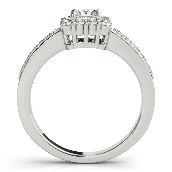 14K White Gold Halo Engagement Ring Image 2 Chandlee Jewelers Athens, GA