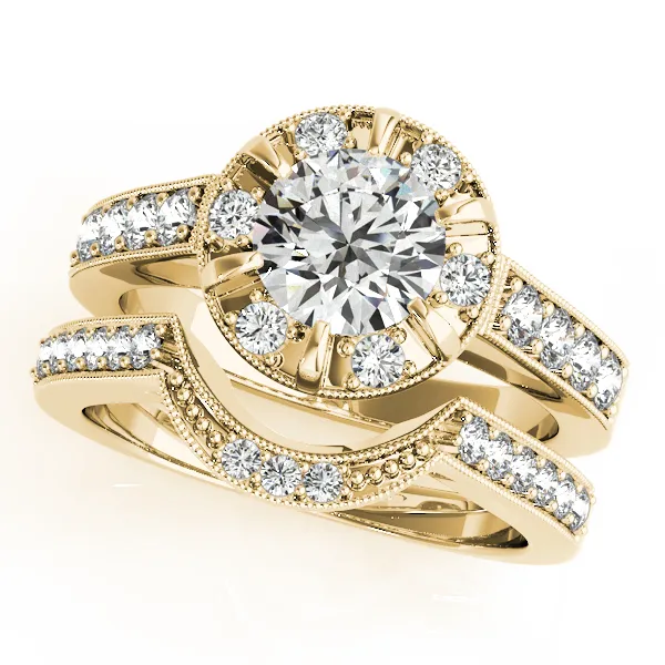 18K Yellow Gold Round Halo Engagement Ring Image 3 Vandenbergs Fine Jewellery Winnipeg, MB