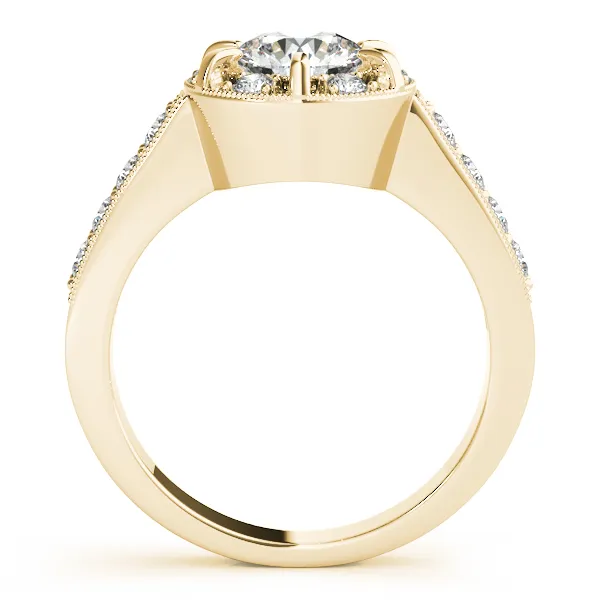 18K Yellow Gold Round Halo Engagement Ring Image 2 Vandenbergs Fine Jewellery Winnipeg, MB