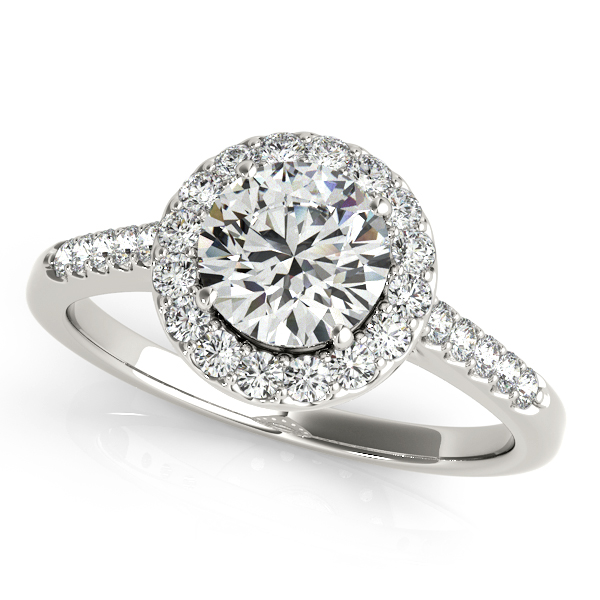 Platinum Round Halo Engagement Ring