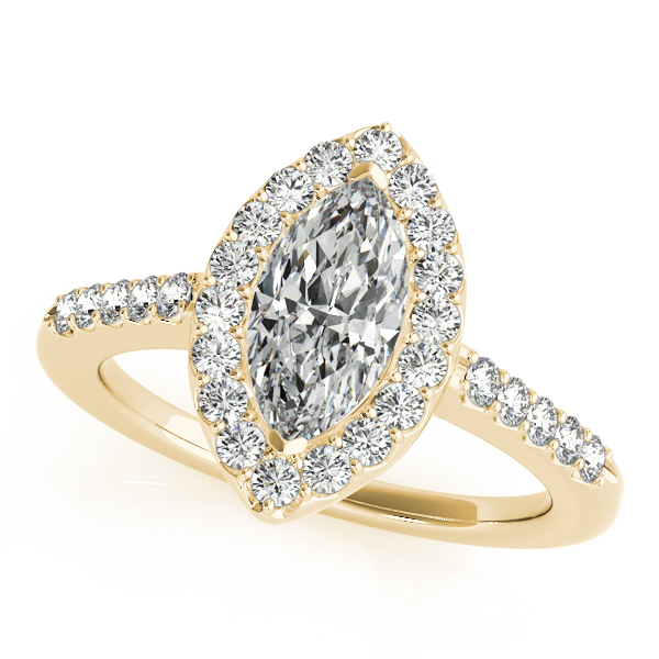 10K Yellow Gold Halo Engagement Ring