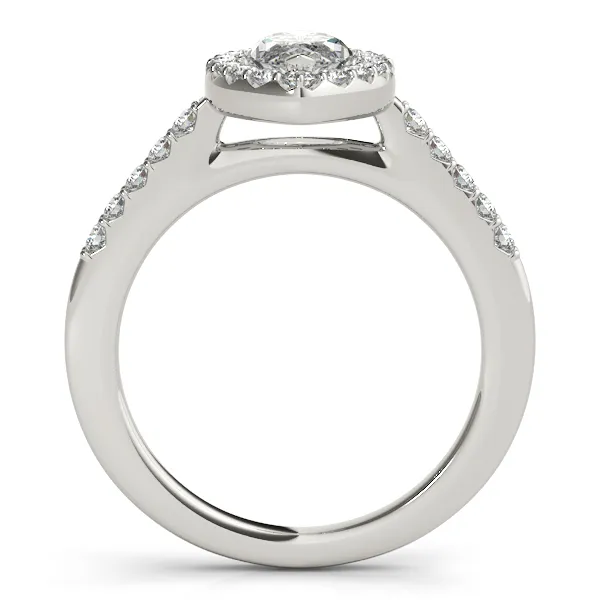14K White Gold Halo Engagement Ring Image 2 Midtown Diamonds Reno, NV