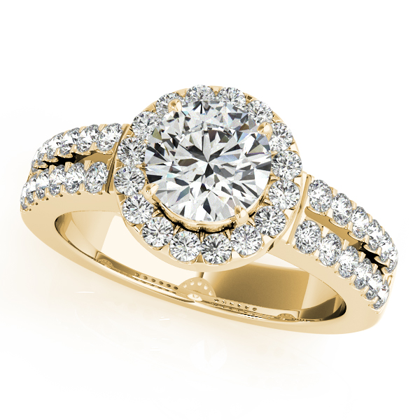 10K Yellow Gold Round Halo Engagement Ring