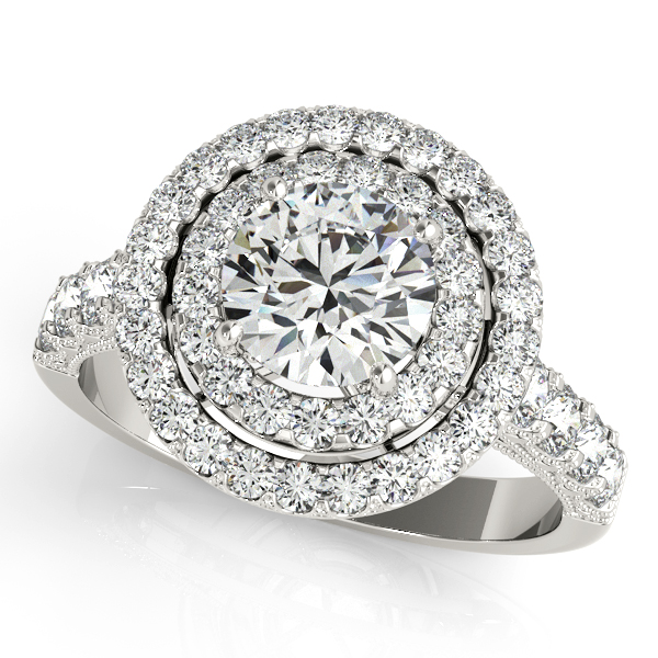Platinum Round Halo Engagement Ring