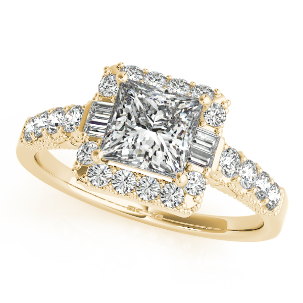 10K Yellow Gold Halo Engagement Ring